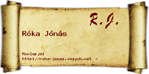 Róka Jónás névjegykártya